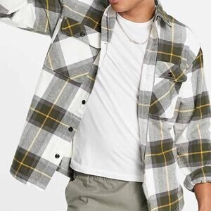 Thick green flannel over shirt